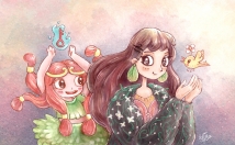 تصویرسازی-طراحی-شخصیت-تکنیک-دیجیتال-آبرنگی